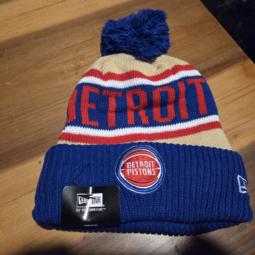 New Era Detroit Pistons Blue and Red Beanie